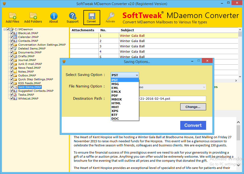 SoftTweak MDaemon Converter software